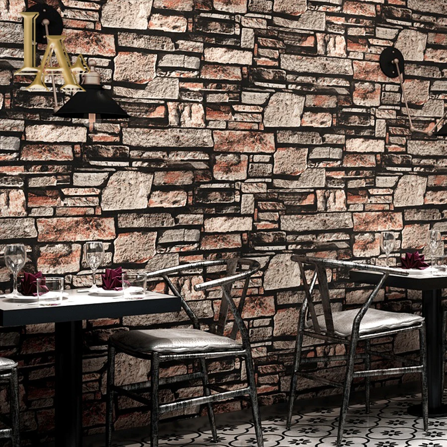 Stereoscopic Faux Stone Brick Wall Wallpaper For Walls Mural 3D Living Room