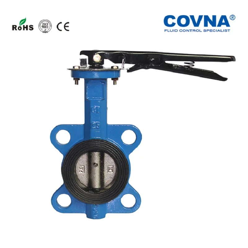 DN50 2 дюймовый чугунный вафельный Дроссельный клапан PN16 уплотнительное кольцо из ПТФЭ 304 диск с ручкой