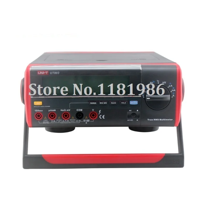 

UNI-T UT803 Bench Type True RMS Display 5999 Digital Multimeter Frequency 100KHz Volt Amp Ohm Capacitance Temp Tester USB/RS-232