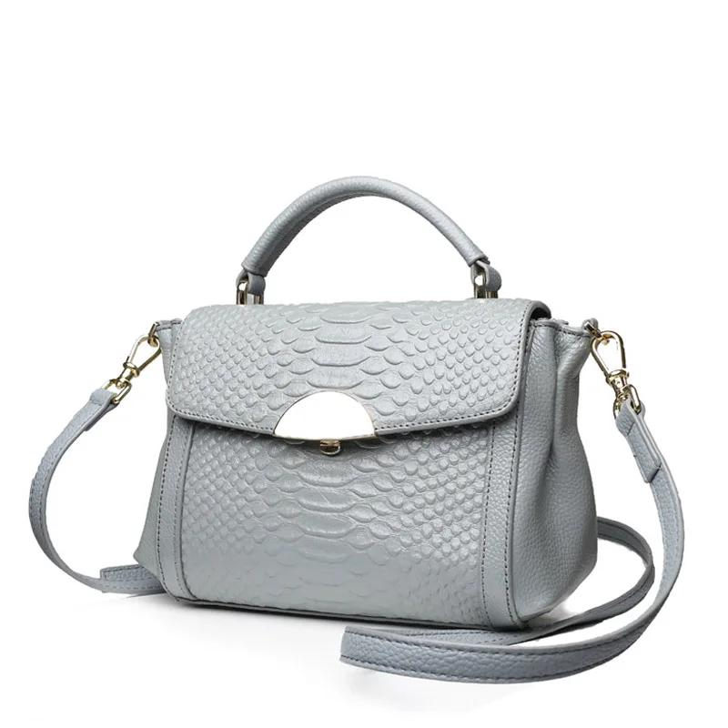 JIANXIU женские сумки из натуральной кожи известных брендов сумки-мессенджеры сумки через плечо сумки-тоут из крокодиловой кожи 2 цвета - Цвет: Gray