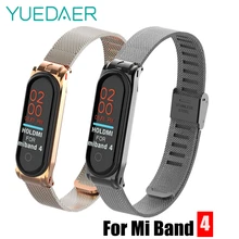 YUEDAER mi Band 4 металлический ремешок на запястье для Xiaomi mi Band 4 браслет с пряжкой стальной ремешок 4 аксессуары ремешок 4 браслеты ремни