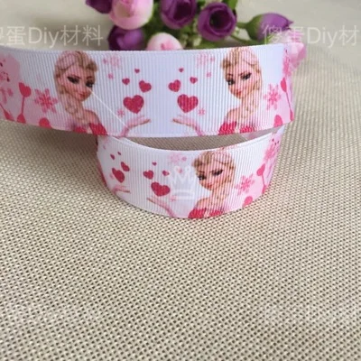 

1'' (25mm)Kawaii Princess Ribbon For Diy Hairbow headwear printed grosgrain ribbon gift wrap decoration ribbons sewing supplies