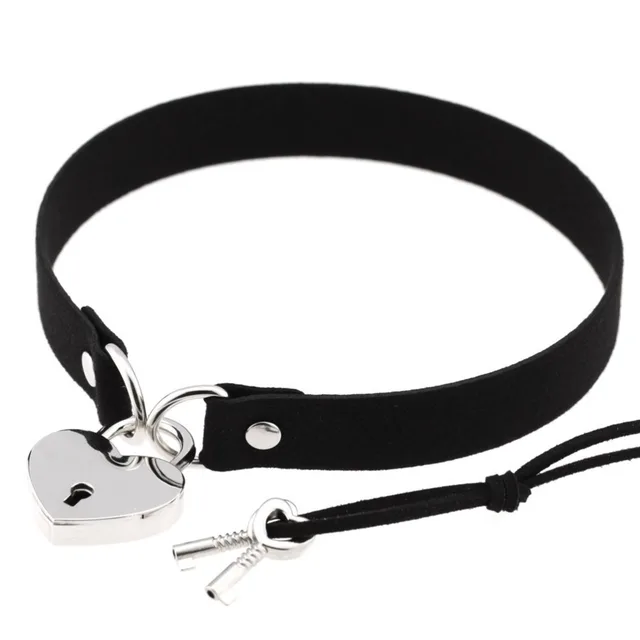 Faxu Leather Necklace Choker heart choker collar black chocker punk gift for her Faxu Leather Necklace Choker heart choker collar black chocker punk gift for her