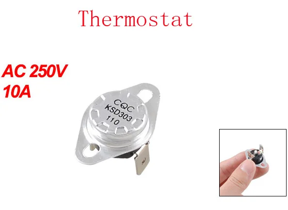 

110C NO Temperature Control Switch Plastic Thermostat AC 250V 10A 10pcs