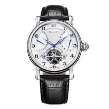 Leisure Automatic Mechanical Genuine Leather Waterproof Watch with Rome Digital Business for Various Occasions 819 317