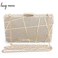 Модная женская вечерняя сумочка-клатч с геометрическим узором, женская сумка с металлической цепочкой, повседневные клатчи, сумочка для свадебной вечеринки, ZD1151