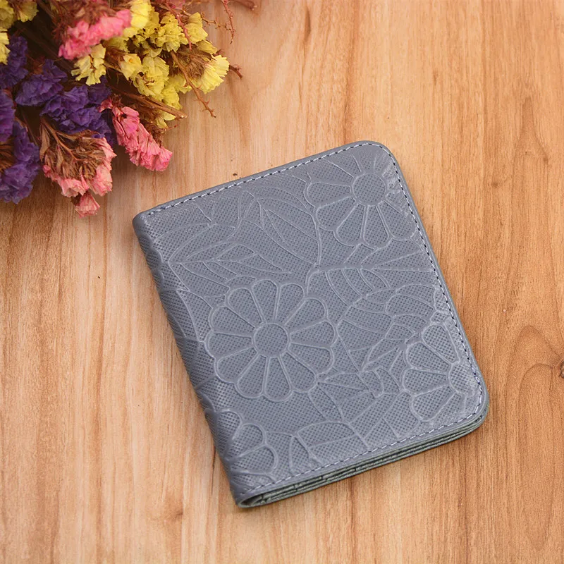 Женский кошелек из натуральной кожи с синим цветочным принтом|wallet lady|designer women