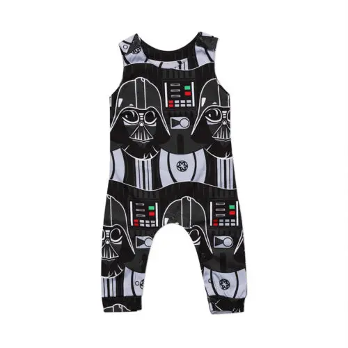 

Newborn Infant Kids Baby Boys Sleeveless Cartoon Romper Jumpsuit Clothes Outfits
