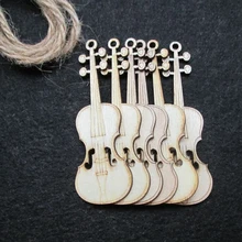 10 шт незавершенные скрипки, деревянные вырезанные кусочки для настольной игры, художественные поделки, проекты, украшения