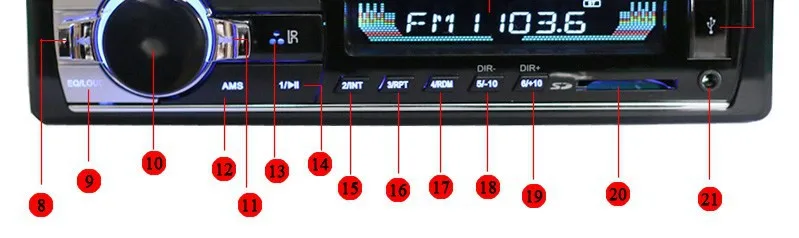 Горячая 12 в Bluetooth Стерео FM радио MP3 аудио плеер 5 в зарядное устройство USB SD AUX Авто Электроника сабвуфер в-dash 1 DIN Авторадио