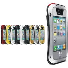 New Aluminum Metal Waterproof Case Cover For Iphone 4/4S Shockproof Waist Glass Bumper