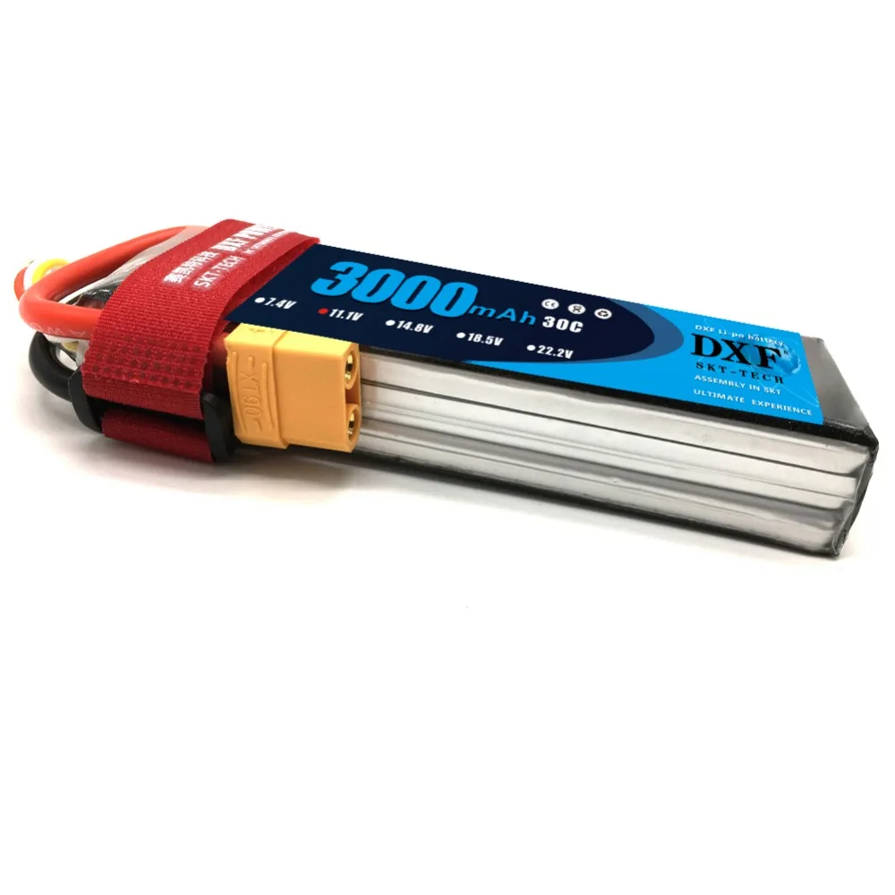 DXF литий-полимерный аккумулятор 11,1 V 3000mAh 3S 30C MAX 60C 1/10 RC автомобиль Lipo Bateria мультикоптер квадрокоптер гоночный автомобиль traxxx fpv дрон
