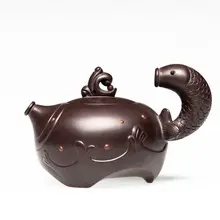350 мл исинский чайник Цзы-Ша мастер шахты все ручной работы Чайник Кунг-фу чайник рыба прыжок козловой чайник