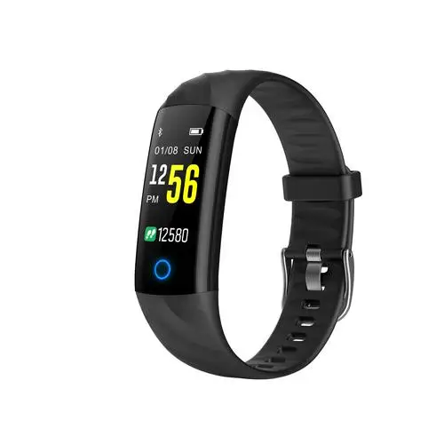 S5, унисекс, цветной экран, кровяное давление, пульсометр, спортивный браслет, умный Браслет, водонепроницаемый, FitnessTracker, Bluetooth, умные часы - Цвет: Черный
