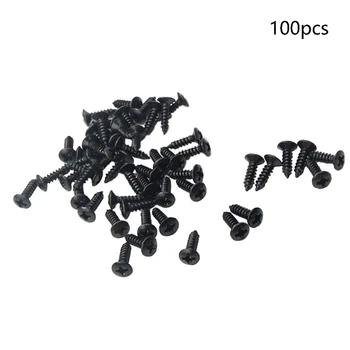 

100Pcs Bass Guitar Screw, Cavity Cover Guitar Cover Screw For Electric Guitar Bass 3X 12Mm Black