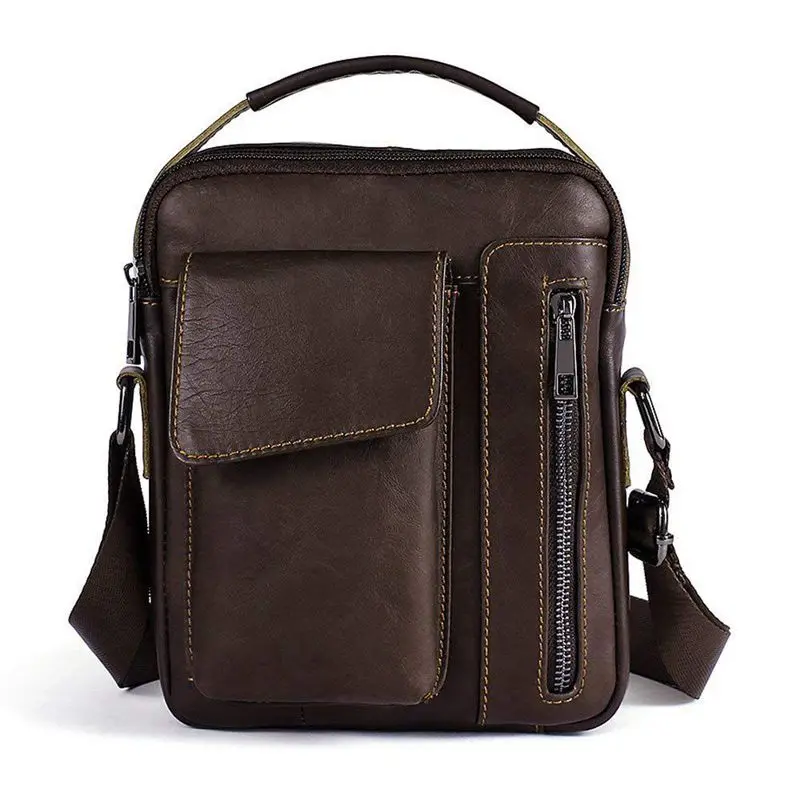 

Shoulder bag Genuine Leather for Men Briefcase Small Shoulder Bag for Casual, Business (Coffee color)