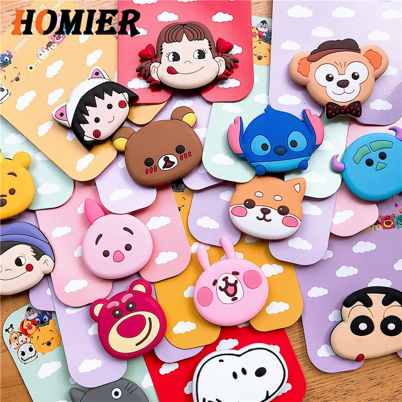 

Universal phone Stand bracket Expanding Stand socket stretch grip phone Holder Finger Cute cartoon stand for iphone 6s 7 8 X XS