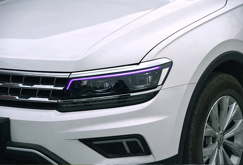 Автомобильный головной светильник для Volkswagen Tiguan светодиодный головной светильник для Tiguan передний светильник с ангельскими глазами