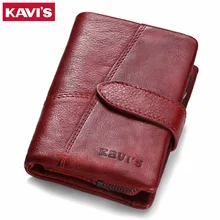 KAVIS 2017 Genuine Leather Women Wallet And Purses Coin Purse Female Small Portomonee Rfid Walet Lady Perse For Girls Money Bag