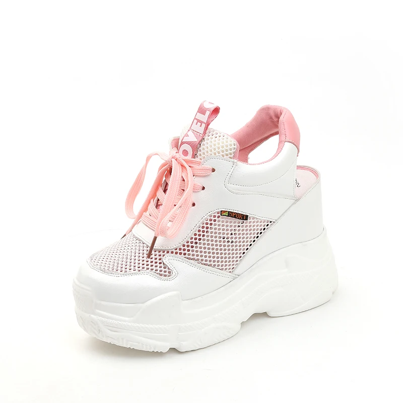 

Casual Shoes Women's Flats Shoes Mesh Breathable Platform Wedge Heels Shoes 10cm Summer Sneakers Zapatillas Deportivas Mujer