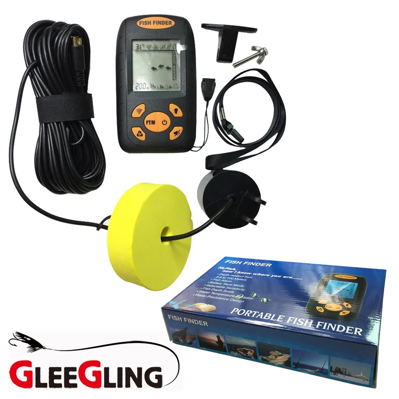 اللاسلكية صياد السمك المحمولة عمق الأسماك Ginder الاستشعار سونار LCD السمك كاشف الرام الصيد أسلم erchang