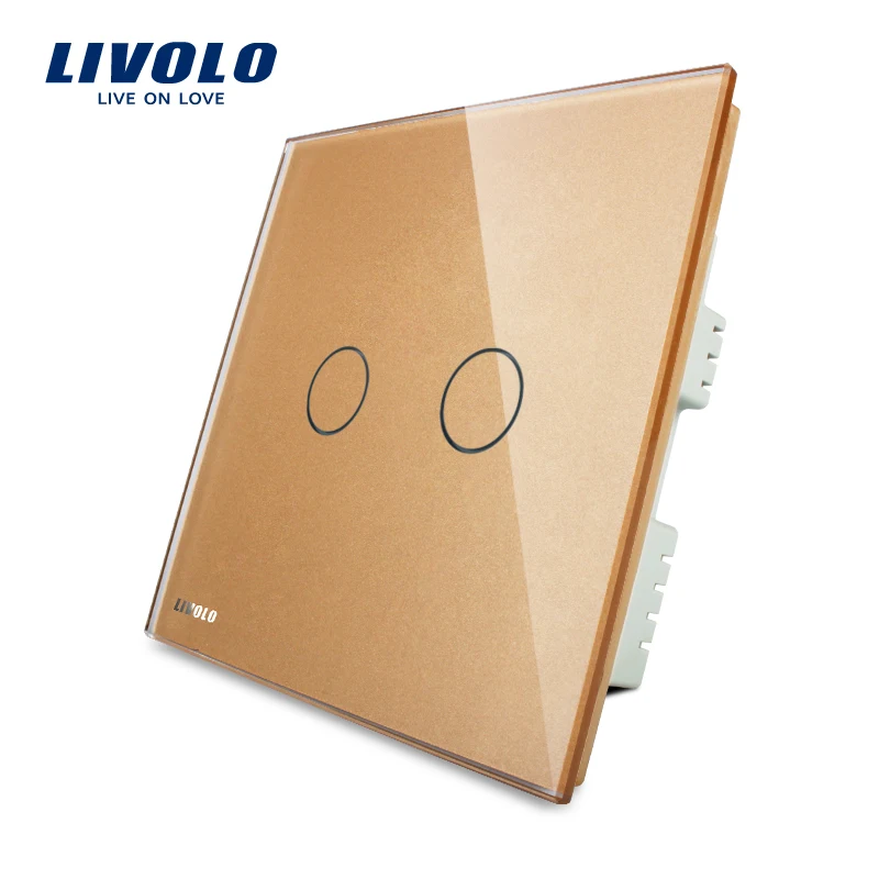 LIVOLO сенсорный выключатель стеклянная панель VL C302 61/62/63 220 ~ 250 В 2 gang только стандарт