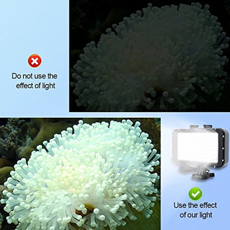 Suptig 84 LED Lumière Vidéo Étanche 50m pour GoPro Hero 12-3