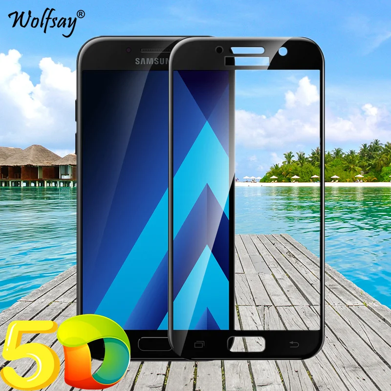 5D полное закаленное стекло для защиты экрана Samsung Galaxy A5 2017 покрытие A520 | Мобильные