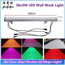 2 шт./лот 36*3 W 3in1 СВЕТОДИОДНЫЙ свет шайбы стены 36x3 w высокой Мощность светодиодный промывная настенная лампа свет