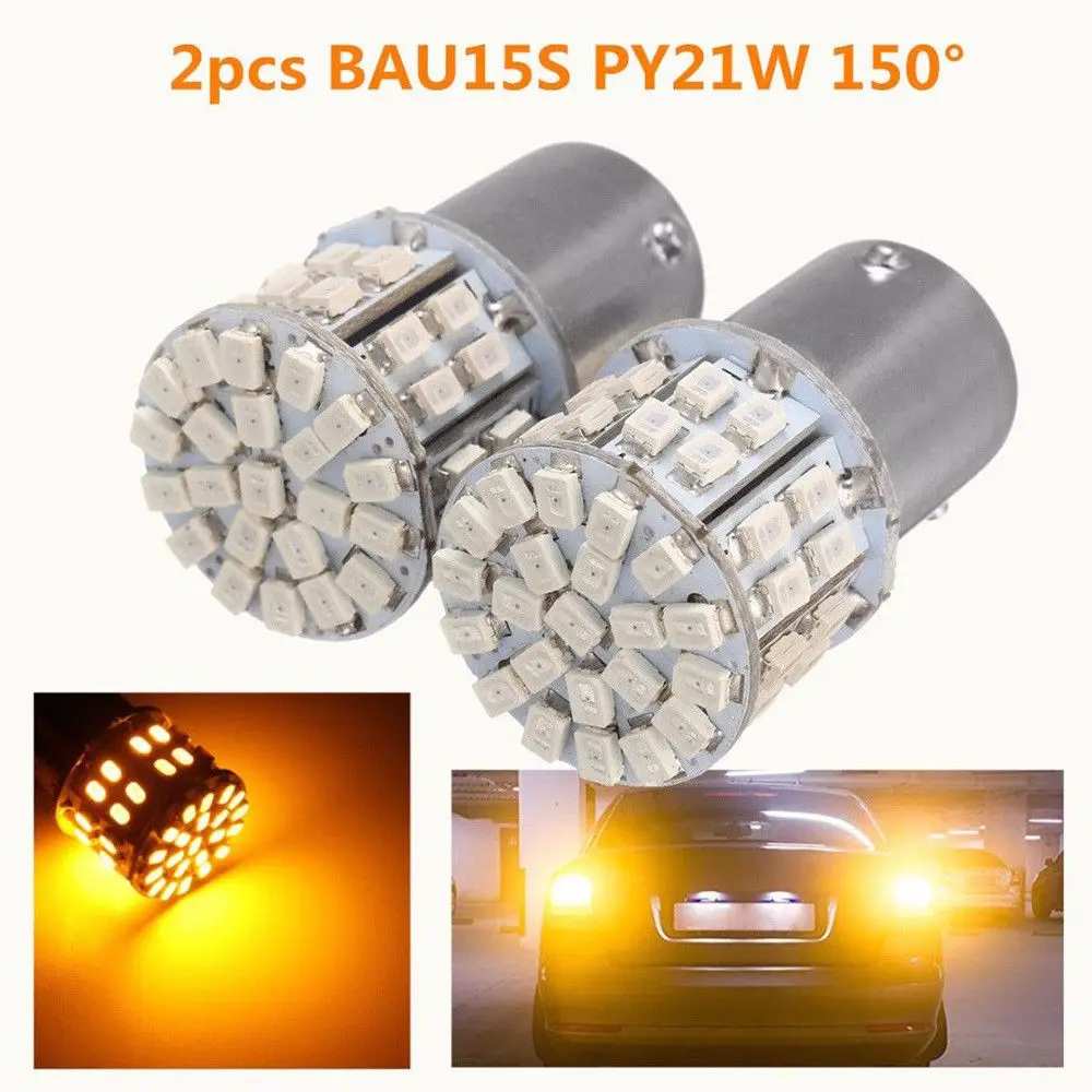 2pcs Auto Taillight Brake Lights Amber 12V 24V 50W 1156 BAU15S PY21W 50