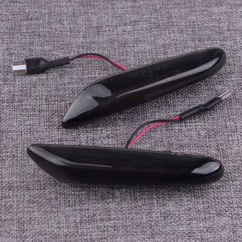 

beler 2Pcs Black Plastic Smoke LED Side Marker Light Fit For BMW E90 E91 E92 E39 E60 E46 E83 E53 E36 E81