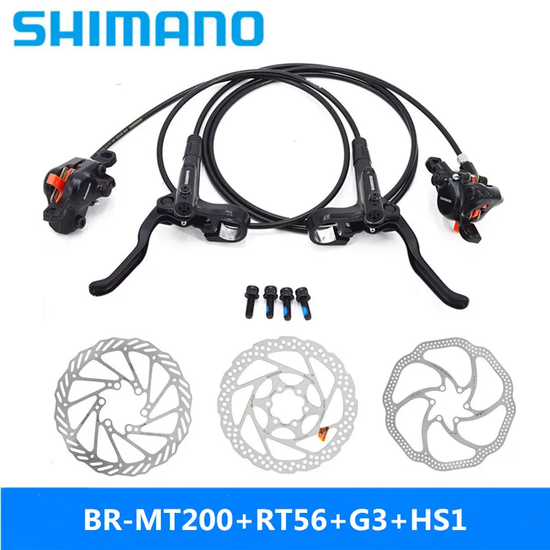 

SHIMANO BR-MT200 bicycle brake mtb hydraulic disc brake set brake clutch M315 upgrade version brake and G3/HS1/RT56 rotor 160mm