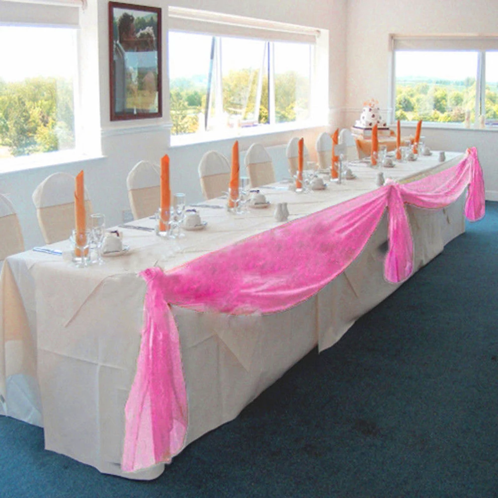 2018 Pink Color Popular Table Swags organza swag Party for Wedding Decoration Event Supplies