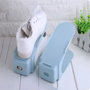 

Convenient 1 X Shoe Organizer Storage Stand Shelf Plastic Shoebox Pink Grenn Blue Shoe Rack Organizer Space Saver Holder