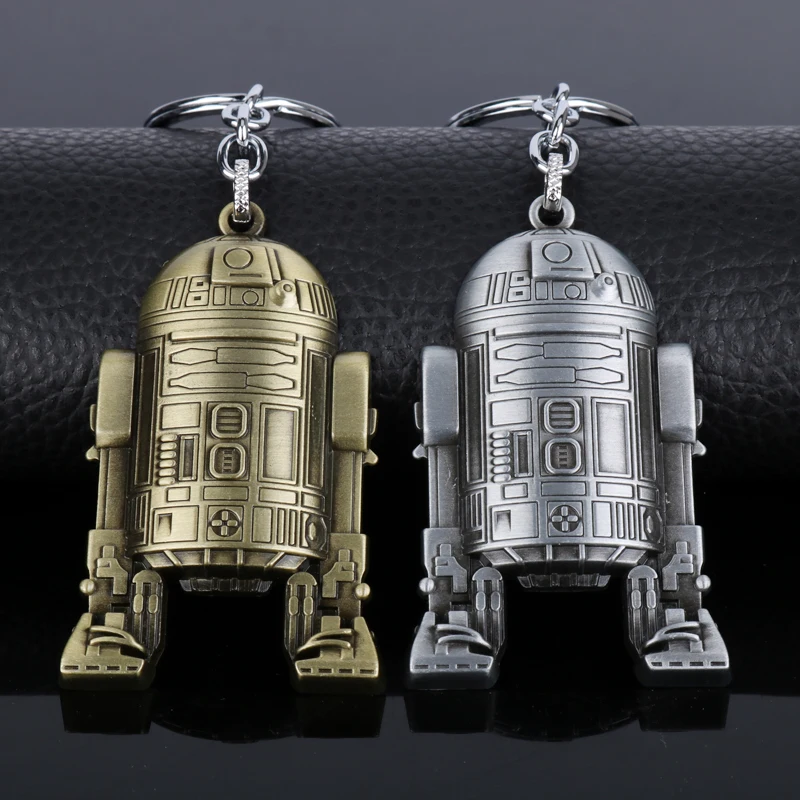 

Star Wars Movie Jewelry The Force Awakens 3D Robot BB8 R2D2 Pendant Keyrings for Men Boys Car Key Holder Keychains Key chain