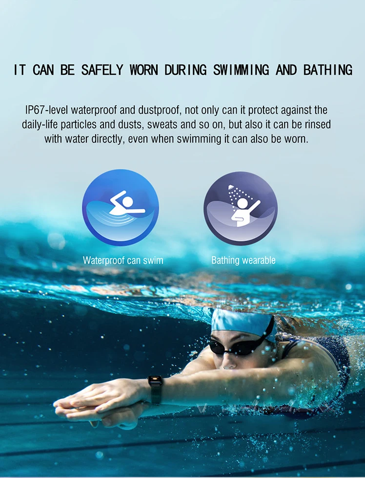 Torntisc Q8 Fitness Bracelet Heart Rate Blood Pressure monitor IP67 Waterproof smart band Sport Smart Watch Men For Android IOS Phone (8)