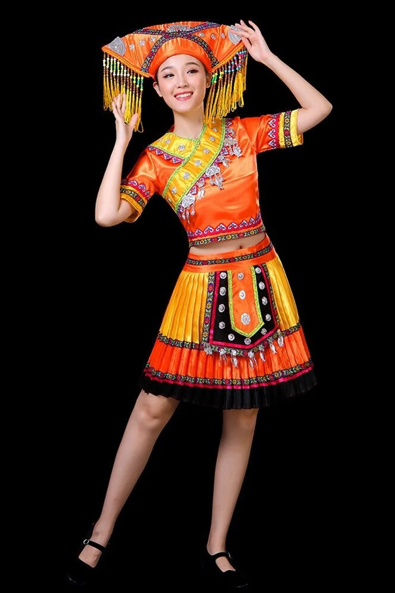 Hmong Одежда Дизайн Женские китайские традиционные народные танцевальные костюмы Современная hmong одежда thnic сценическая танцевальная одежда AA4595