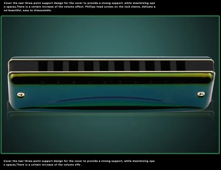 10 отверстий оливково-зеленая Гармоника C Ключ диатонический рот органный музыкальный инструмент