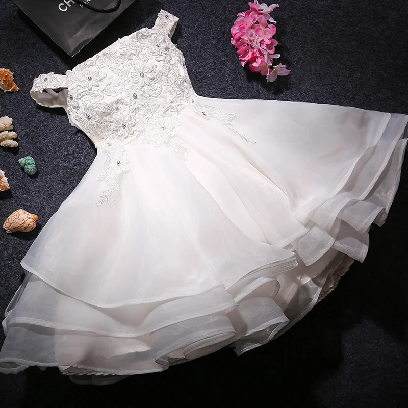 

Hot Sale White Lace Bead Flower Girl Dresses for Wedding Ball Gown Off Shoulder Holy Communion Dresses First Communion Dresses