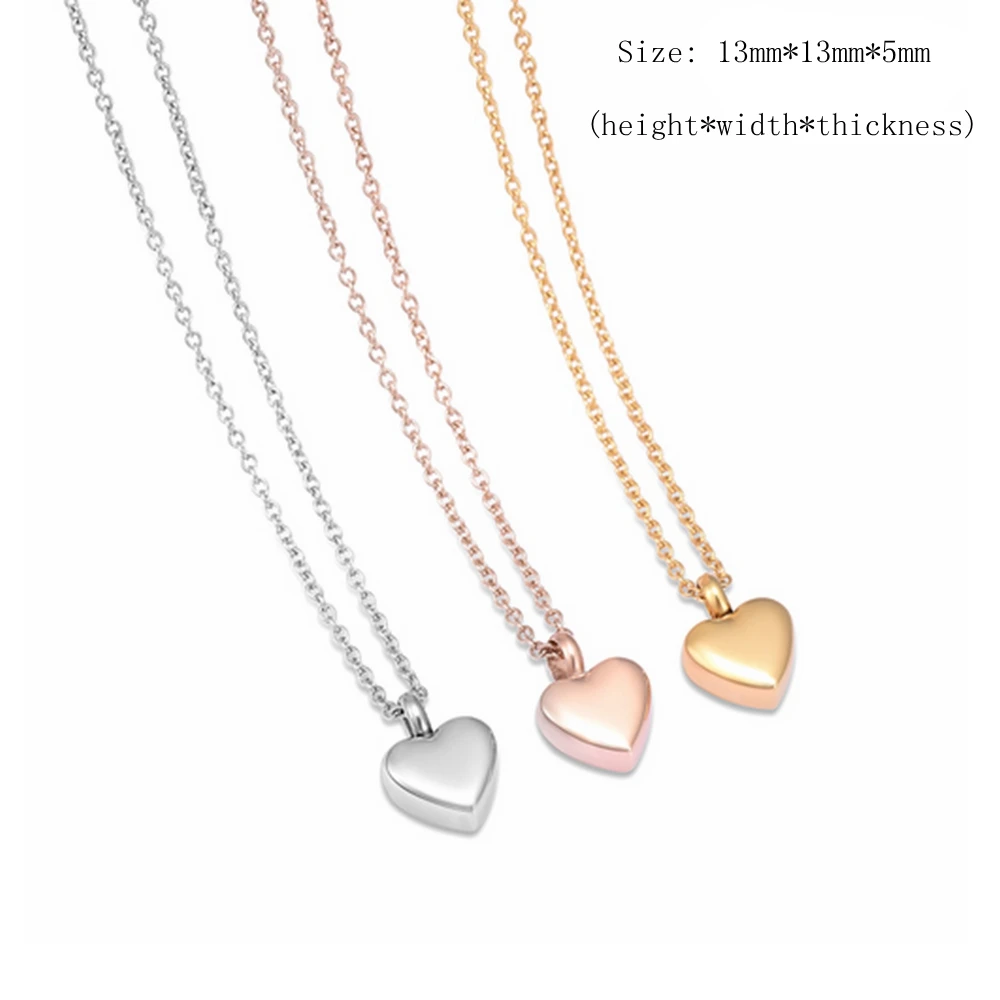 

10Pcs/ Lot Little Blank Heart Mini Cremation Urn Necklace Engravable Memorial Ashes Holder Keepsake Jewelry for Women LKJ9412