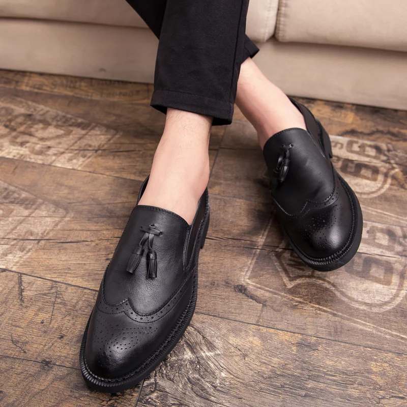 tassel mens vintage shoes italian brand genuine leather formal business wedding handmade male footwear brogue oxfords for men (8)