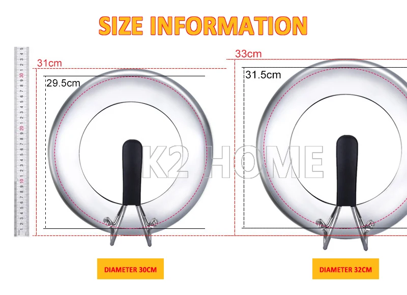 Видимая крышка вока из нержавеющей стали, крышка для кастрюли, кухонная посуда, видимая Крышка диаметром 30 см и 32 см, крышка-подставка, крышка для сковороды, ВОК