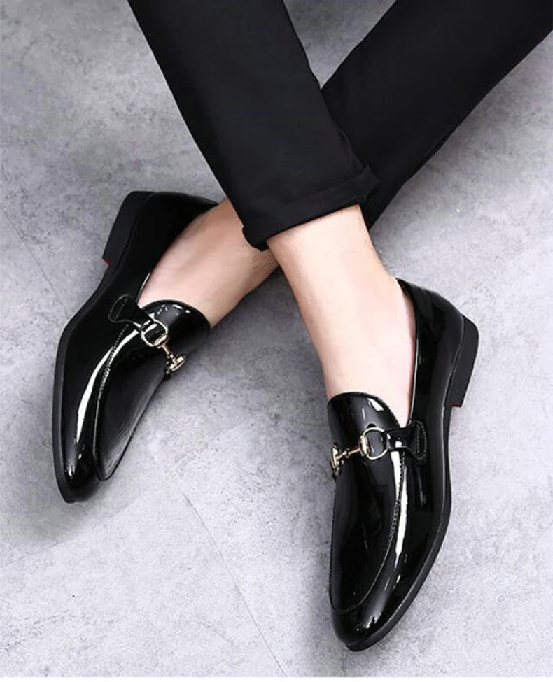 Men's Casual Shoes Loafers Spring Autumn Slip-On Loafers Men Black Mens Shoes Casual Mens Loafers Rivet Big Size 46 47 48 Socks (4)