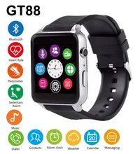GT88 Bluetooth Smart Watch Waterproof Heart Rate Sleep Monitor Support TF/SIM Card Smartwatch for iPhone 5s 6s 7 for Samsung S7
