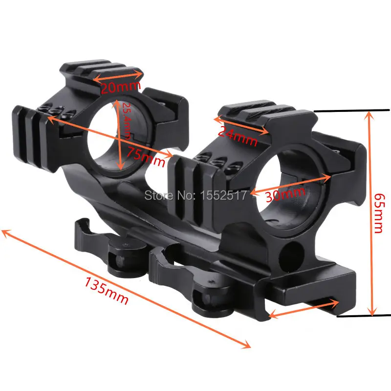 FIRE WOLF Quick Release Scope Mount " 25 мм/30 мм двойное кольцо консольный сверхмощный рельс 20 мм