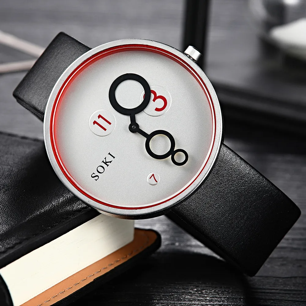 

2019 Hot Couple Fashion Leather Watch Analog Quartz Round 3 7 11 Watches Creative Design Drop Shopping Reloj de hombre Wd3sea