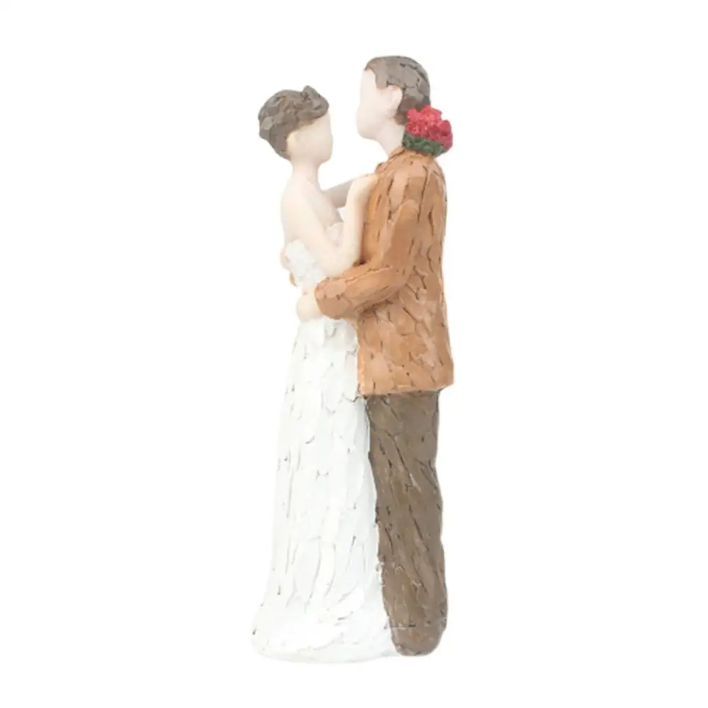 None Lovingly Bride Bridegroom Cake Topper Resin Baking Decorative Prop
