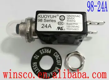 

98-24A Waterproof cap 100% NEW KUOYUH CIRCUIT BREAKER 98 SERIES 24A 10PCS/LOT