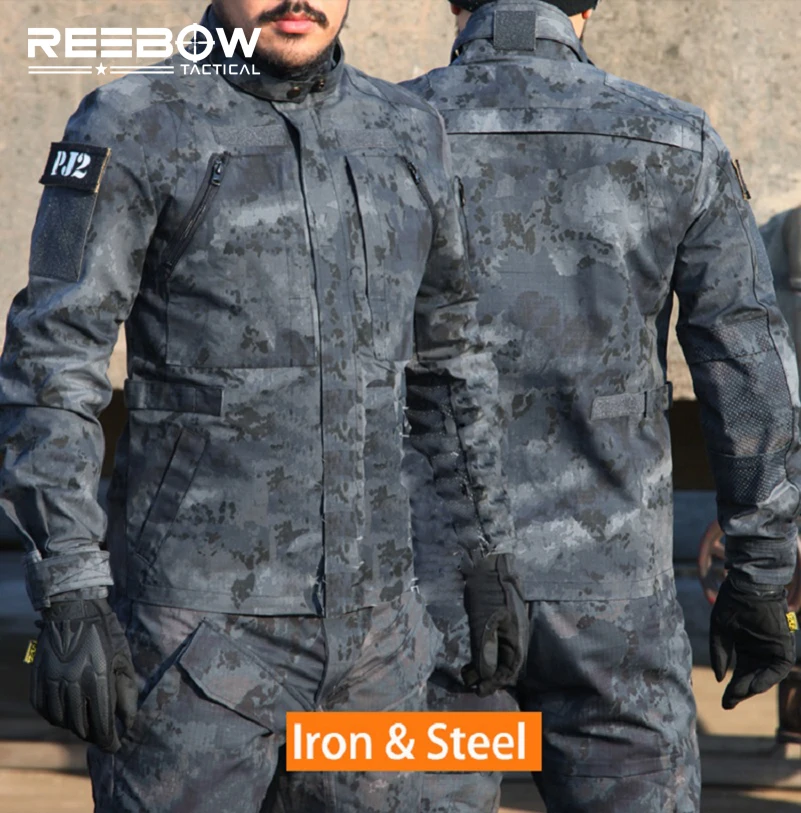 

REEBOW TACTICAL Men Urban Sports BDU Camouflage Jacket Outdoor Hiking Hunting Military Anti-scratch Camping Shooting Outwears