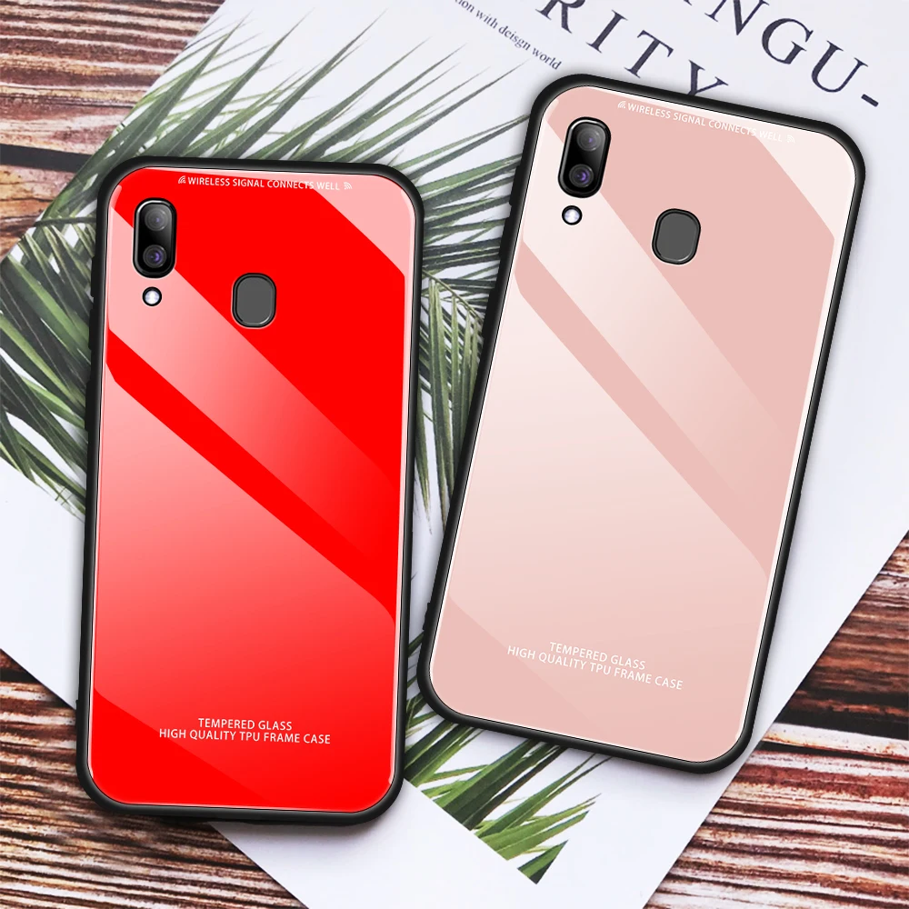 

Tempered Glass Phone Case For Samsung A50 A30 A70 A60 A40 Glass Capa on Galaxy S10 Plus S10E S9 S8 Plus Back Cover Coque Fundas